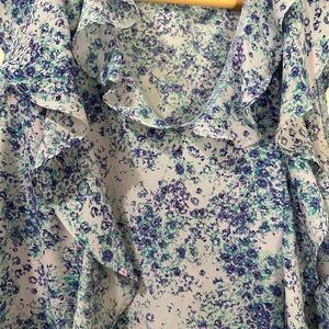BCBGeneration Blue and Purple Floral Top